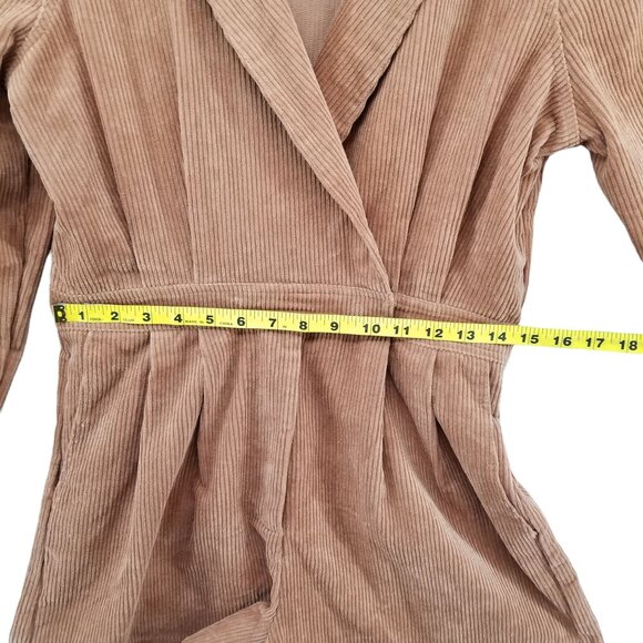 Day + Moon Poppy Corduroy Romper Womens Brown Long Sleeve Collared Size M - Picture 8 of 16